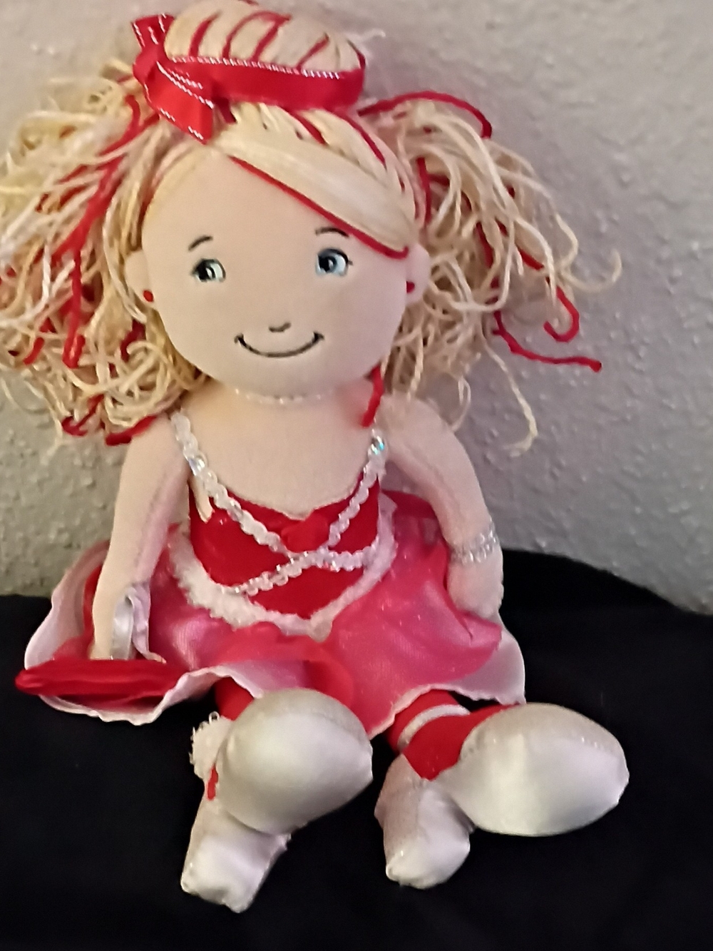 Pink and Red Ballerina Plush Doll - Soft Kids Toy
